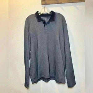 UNTUCKit Polo Shirt Mens XL Large blue Boscarelli Long Sleeve Stretch